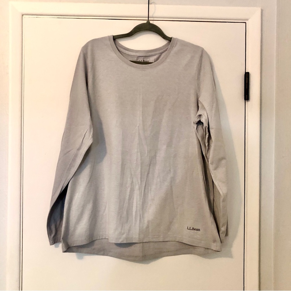 LL Bean No Fly Zone / Insect Shield Field Tee, Long-Sleeve, Shadow Grey Color